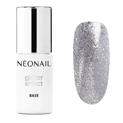 Imagen de NEONAIL Pintauñas Semipermanentes 7,2 ml Base Coat Semipermanente Glitter Effect Silver Twinkle Esmaltes Para Uñas Gel Manicura Esmalte UV Led Laca De