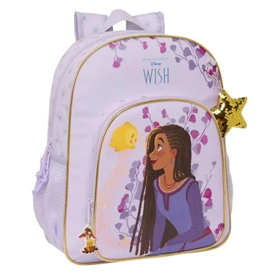 Imagen de Safta WISH Mochila Escolar Niño, Infantil, Adaptable a Carro, Ideal para Niños en Edad Escolar, Cómoda y Versátil, Calidad Resistencia, 32x12x38 cm, Color Lila