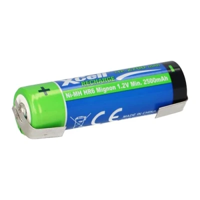 Imagen de Batería AA Mignon 1,2 V 2700 mAh NiMH pilas con soldadura U recargables + baja autodescarga