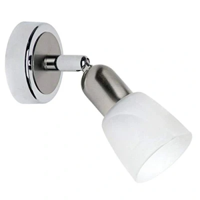 Imagen de BRILLIANT lámpara Sofia aplique de pared hierro/cromo 1x D45, E14, 40W, adecuado para lámparas caída (no incluidas) Escala a ++ E Cabeza giratoria