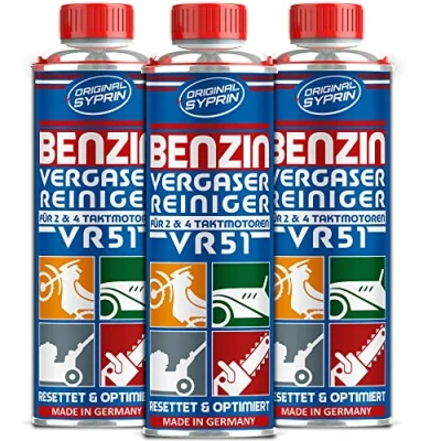 Imagen de Limpiador de carburadores original Syprin VR51 para motores gasolina 2 tiempos apto coche y moto I Aditivo la limpieza (3x 250ml)