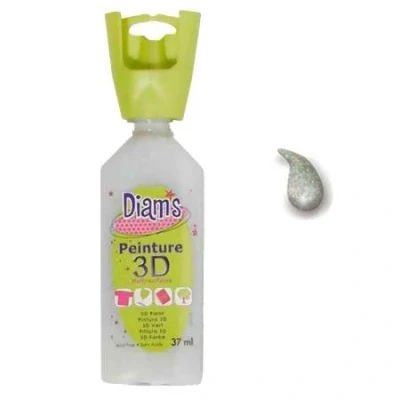 Imagen de Diam&#039;s Pintura 3D para todos los soportes, plata holográfica, 37 ml