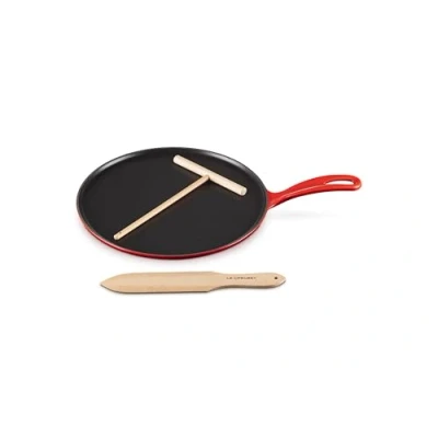 Imagen de Le Creuset Crepera pequeña de hierro fundido, Apto para todas las fuentes calor, incluso inducción, Cereza, 27 cm, 20136270600460