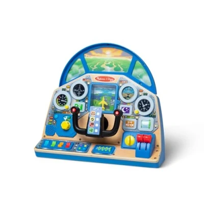 Imagen de Melissa &amp; Doug Panel de Instrumentos Interactivo piloto avión a reacción, Juguete Madera para niños y niñas Partir 3 años Certificados FSC