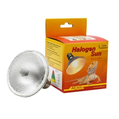 Imagen de Lucky Reptile Halogen Sun 63403 100 W Lámpara de Calor para Casquillos E27 Foco halógeno Reptiles terrario con Espectro luz diurna Regulable