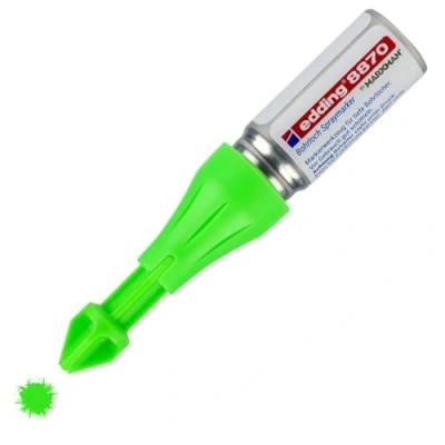 Imagen de Edding 8870 1 Marcador Spray para Agujeros Profundos de Marxman Verde Neón Marcaje Perforación Hasta 50 mm Profundidad Pintura Tiza Fluorescente