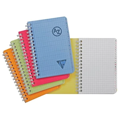 Imagen de Clairefontaine 328225C 1 Cuaderno directorio Linicolor Fresh 9x14 cm 100 Páginas interioir cuadrados Papel blanco 90g Tapa Polipropileno transparente Color aleatorio