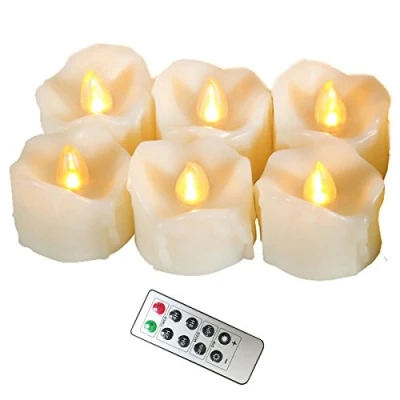 Imagen de Erosway Velas LED, eléctricas realistas y parpadeantes, 200 Horas de Funcionamiento sin interrupción con Temporizador 2/4/6/8 Control Remoto(blanco)