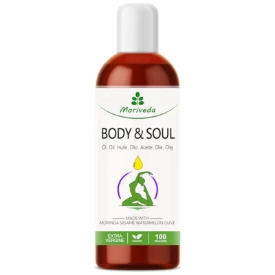 Imagen de Moringa Oil Body &amp; Soul 100ml Mezcla de aceites prensados en frío primera calidad con moringa, sandía, sésamo y aceitunas Aceite corporal para el cuidado la piel MoriVeda