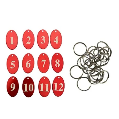 Imagen de Sourcemall Etiquetas numeradas de aleación aluminio con llavero (rojo, 1 25)
