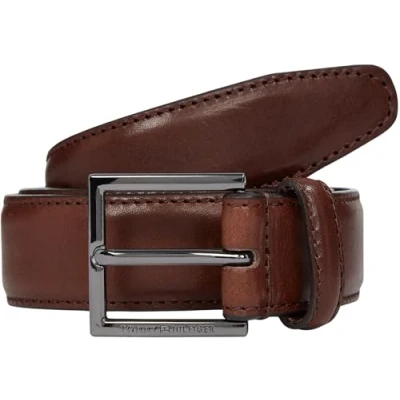 Imagen de Tommy Hilfiger Cinturón Hombre Hudson Leather 3,0 cm de piel, Marrón (Coffee Bean), 80