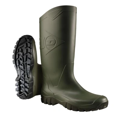 Imagen de Dunlop K680011 PVC KNIELAARS botas de goma sin forro con caña media Unisex adulto, color Verde (Green/Black), talla 47