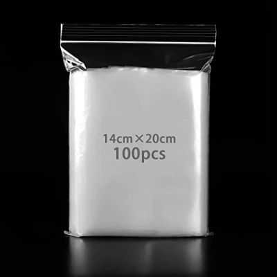 Imagen de Bolsas Plastico Transparente,Bolsas Con Cierre Zip Pequeñas,Resellables Autocierre Engrosamiento y Duradero 14x20cm 100pcs