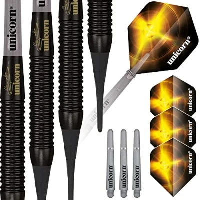 Imagen de Unicorn Brass Gary Anderson Soft Tip Dardos, Hombre, Negro, 18 g