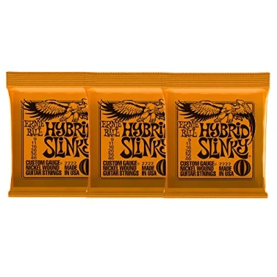 Imagen de Juegos de Ernie Ball Hybrid Slinky nickel Wound.009 .046, Paquete 3 sets