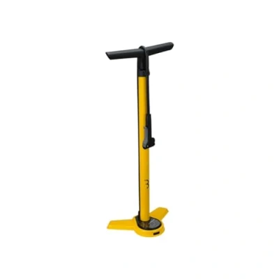 Imagen de BBB BFP 27 Cycling AirSteel Bomba de pie con manómetro, Mano DualHead 3.0 para Presta Dunlop y Schrader, Color Amarillo, Unisex, 670 mm