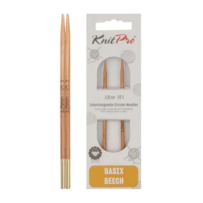 Imagen de KnitPro Basix Agujas de Tejer Circulares Abedul: Intercambiables: Especial: 8,5 cm x 3,25 mm, Madera, Multi Colour