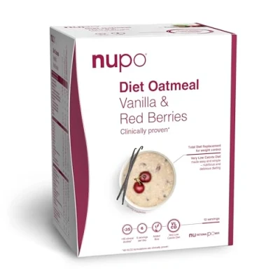 Imagen de NUPO Diet Oatmeal Vainilla y Bayas rojas Comida Dietética Premium para el Control de Peso I Sustituto Completo la 12 Raciones Sin OMG