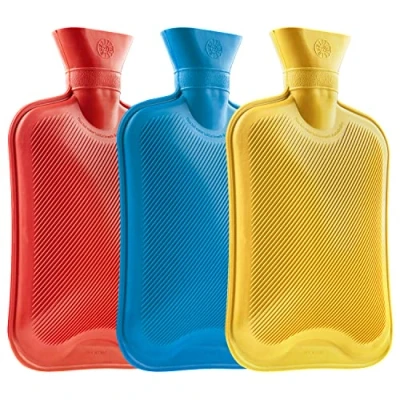 Imagen de Bolsa Agua Caliente, Multipack Bolsas de Caliente Grande 1.8L, Básica sin Funda para Cama pack 1, 2, 3 (Azul/Rojo/Amarillo, 3)