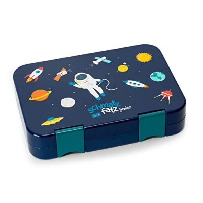 Imagen de Schmatzfatz Fiambrera Infantil con Compartimentos, Tupper Niños Colegio, Taper de Colores, Loncheras para Secciones sin BPA y a Prueba Fugas, Apta Lavavajillas