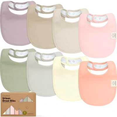 Imagen de KeaBabies 8 Pack Baberos Orgánicos para Niñas y Niños, Dentición Niñas, Recién Nacidos Lavables a Máquina (Embrace)
