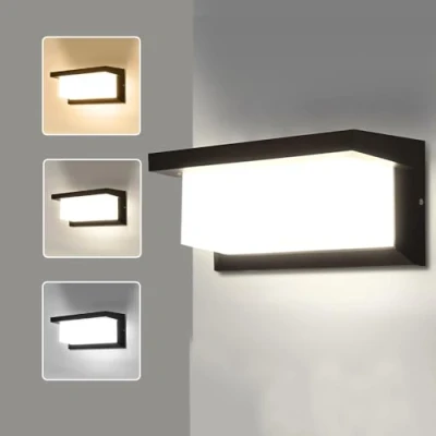Imagen de YICALE Aplique Pared Exterior LED,18W Lampara Interior IP65 Impermeable,Moderna Luz de Aluminio 3000K 4000K 6500K para Terraza,Jardin,Pasillo,Garajes,Salón,Dormitorios,Pavimento
