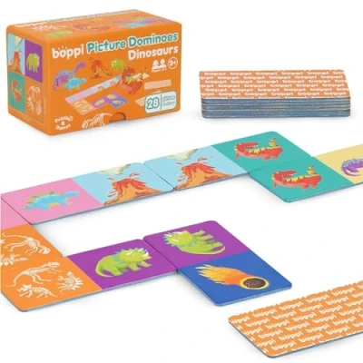 Imagen de boppi Juego de Dominó con imágenes para niños pequeños Montessori/Stem temática Dinosaurios Coloridos Juegos 3 años en adelante