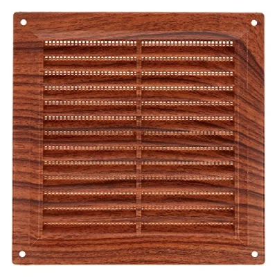 Imagen de Amig Rejilla cuadrada de plástico con mosquitera Rejillas ventilación para salida aire Adecuado techo cocina y baño Medidas: 200 x MM Color: Sapelli
