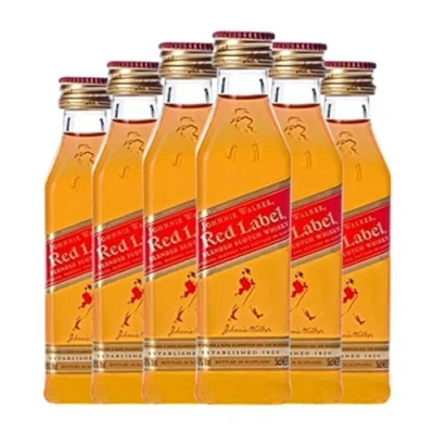 Imagen de Whisky Blended Johnnie Walker Red Label Botellín Miniatura 5 cl (Caja de 6 cl)