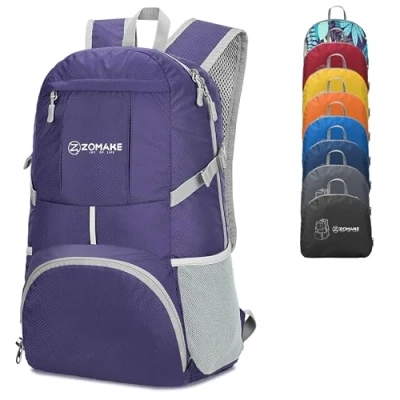 Imagen de ZOMAKE 35L Mochila Plegable Ligera Mochilas de Senderismo Pequeña Para Hombre Mujer Viaje Trekking Deporte(Violeta)