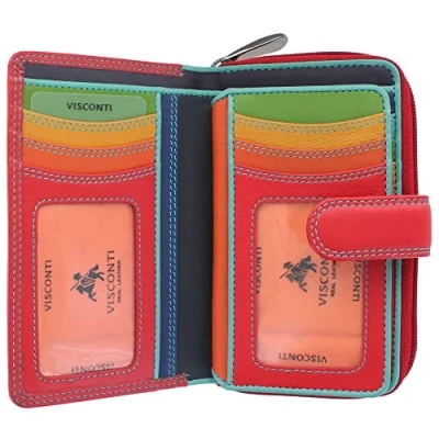 Imagen de Visconti Rio Bolso de piel suave para mujer, estilo R13, color negro, morado y baya, Rojo/Rhumba, Talla única, Moderno