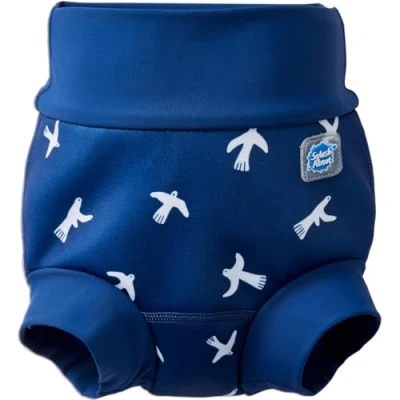 Imagen de Splash About Happy Nappy pañal de natación reutilizable, Blanco Birds, 6 12 meses