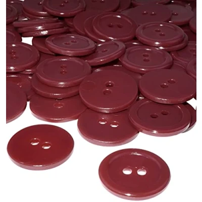 Imagen de AERZETIX C56420 Juego de 50 Botones costura redondos Ø20x2.2mm con 2 agujeros 32L L32 color burdeos en plástico diámetro apertura 2mm mercería/ropa/moda