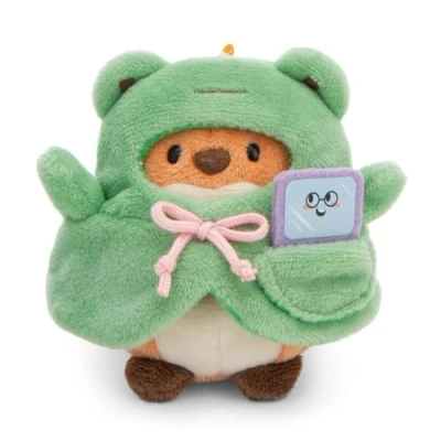 Imagen de NICI peluche zorro Geeks 8cm con videojuego y disfraz de rana en caja regalo 8,5x6,5x10cm rojo Juguete hecho suave tejido peludo para abrazar jugar, niños adultos 61145