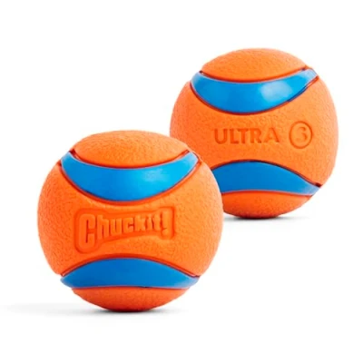 Imagen de Chuckit 17020 Ultra Ball, 2 Pelotas para Perros Compatible con el Lanzador, S (El empaque puede variar)