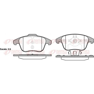 Imagen de REMSA 1249.00 Juego de pastillas freno Eje delantero con lámina adhesiva accesorios, muelle CITROËN: C4 I Grand Picasso, Picasso 1