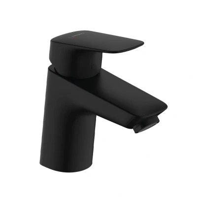 Imagen de hansgrohe Logis grifo lavabo sin desagüe, monomando 67 mm, mezclador ahorro de agua (EcoSmart), negro mate, 71071670