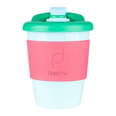 Imagen de Pioneer RCP 340/P DrinkPod café Reutilizable sin BPA 340 ml 12 oz Taza de plástico Viaje Laguna, Rosa