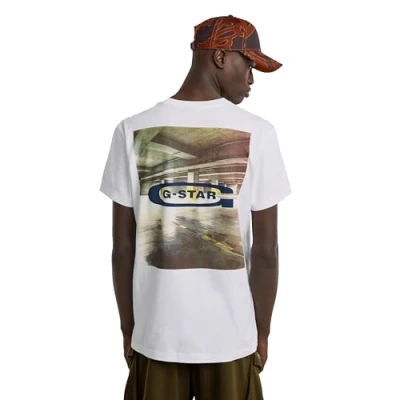 Imagen de G Star para Hombre Photo Print T Shirt, Multicolor (White carpark D25093 C784 G931), S