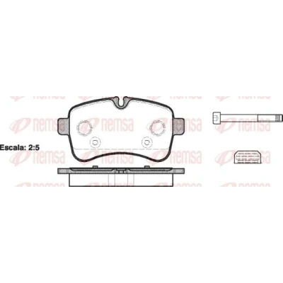 Imagen de REMSA 1282.00 Juego de pastillas freno Eje trasero preparado para indicador desgaste con lámina adhesiva, tornillos accesorios