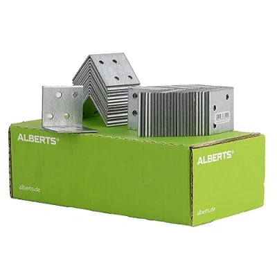 Imagen de Alberts 846466 Escuadra de ensamblaje, Galvanizada, recubrimiento plástico blanco, 40 x mm, Juego 50