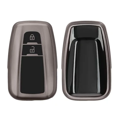 Imagen de kwmobile Carcasa para Mando Compatible con Toyota Llave de Coche 2 Botones Smart Key Funda Llaves TPU Negro Mate/Negro