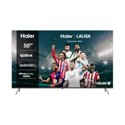 Imagen de Haier QLED 4K UHD H50K705UG, 50&quot;, Smart TV, Android 11, Dolby Audio, HDR 10, Control Remoto Inteligente, Google Assistant, Bluetooth 5.1, DBX HDMI 2.1 x 4, Sin Marcos, 2024