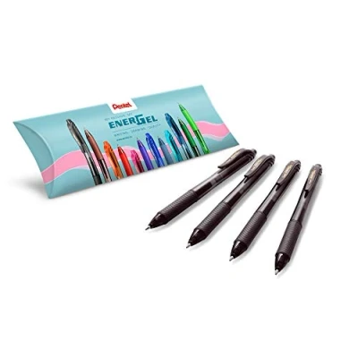 Imagen de Pentel Energel Bolígrafo BL107 Boli Retráctil con Clip, de Uso muy Cómodo y Juvenil para Escritura Suave, Perfecto Colegios Oficinas, Recargable