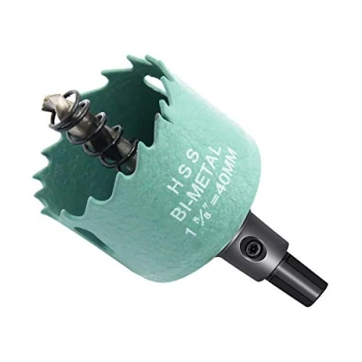 Imagen de Sierra de corona 40mm,LAIWEI taladro para perforar agujeros en madera, chapa fina, perfiles aluminio, PVC, etc. Herramienta perforación afilada y duradera.