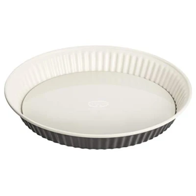 Imagen de Dr. Oetker molde para quiche de 28 cm diámetro, exclusivo, con base elevadora resistente a cortes y arañazos sello esmalte, redondo tartas anillo chapa acero (color