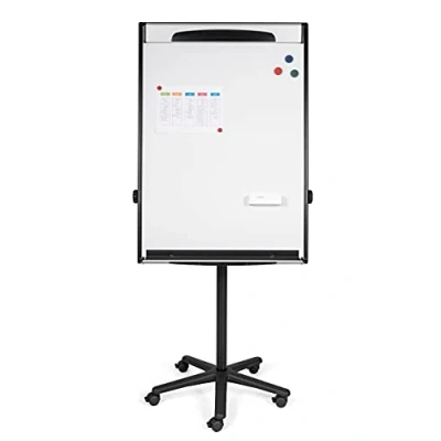 Imagen de Bi Office Design Pizarra Magnética con caballete móvil, marco negro, brazos extensibles, 70 x 100 cm, para rotafolios