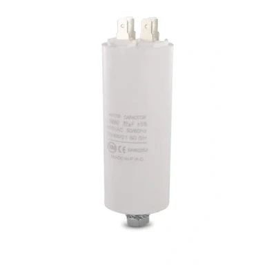 Imagen de DEKAROX condensador universal de 22 µF, 450 V, diámetro 40 x 95 mm, con 6,3 mm AMP, tornillo fijación M8 CBB60, arranque y funcionamiento para electrodomésticos