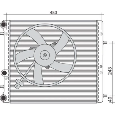 Imagen de MAGNETI MARELLI 350213851000 Radiador, refrigeración del motor 430 415 23 Aletas unidas mecánicamente SEAT: Ibiza 3, 4 Sportcoupe