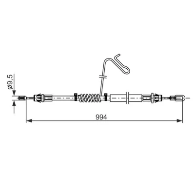 Imagen de BOSCH 1 987 482 882 Cable de Freno Mano 994, 769 FORD: Transit Mk6 Furgón
